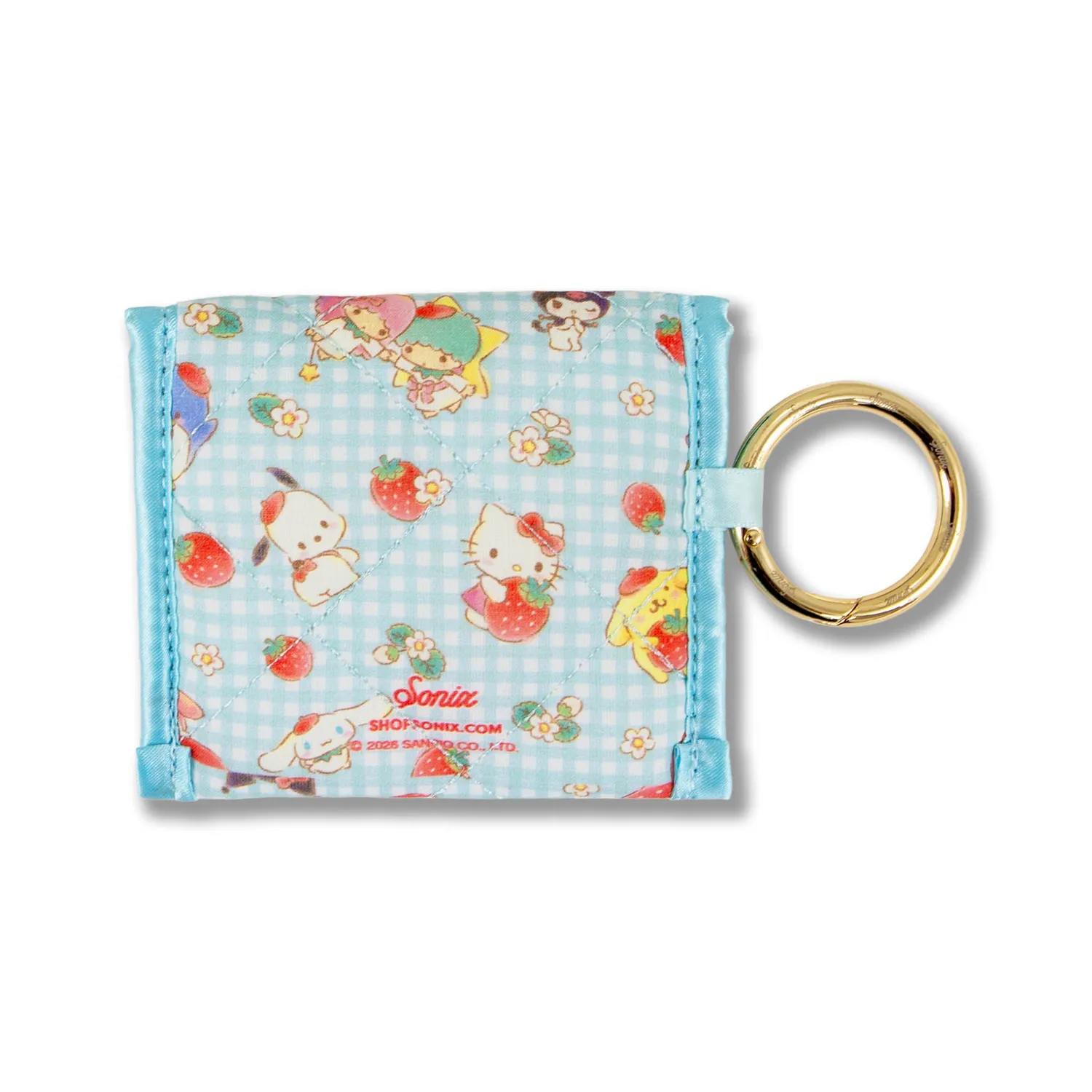 Hello Kitty and Friends Strawberries øreproppetui – quiltet