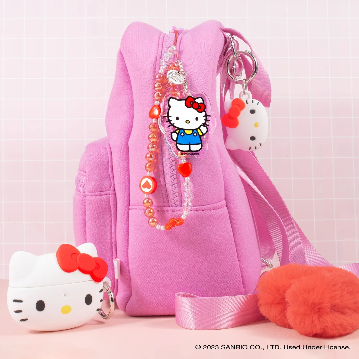 Hello Kitty Beaded Charm mobilstropp med perler