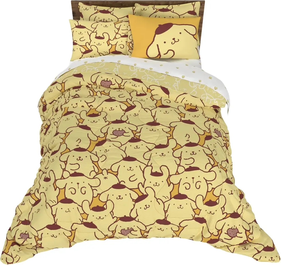 Pompompurin Happy Pudding Bedding Set sengetøy Twin 5 deler