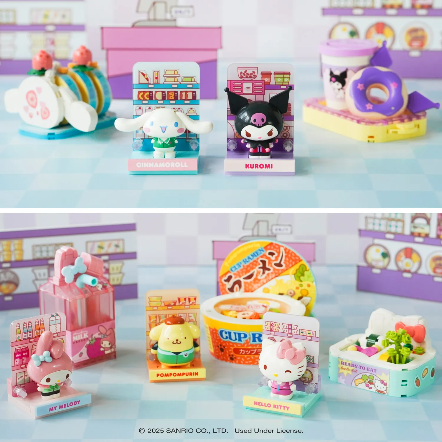 Hello Kitty My Melody Konbini Building Blocks Set Strawberry Milk byggesett