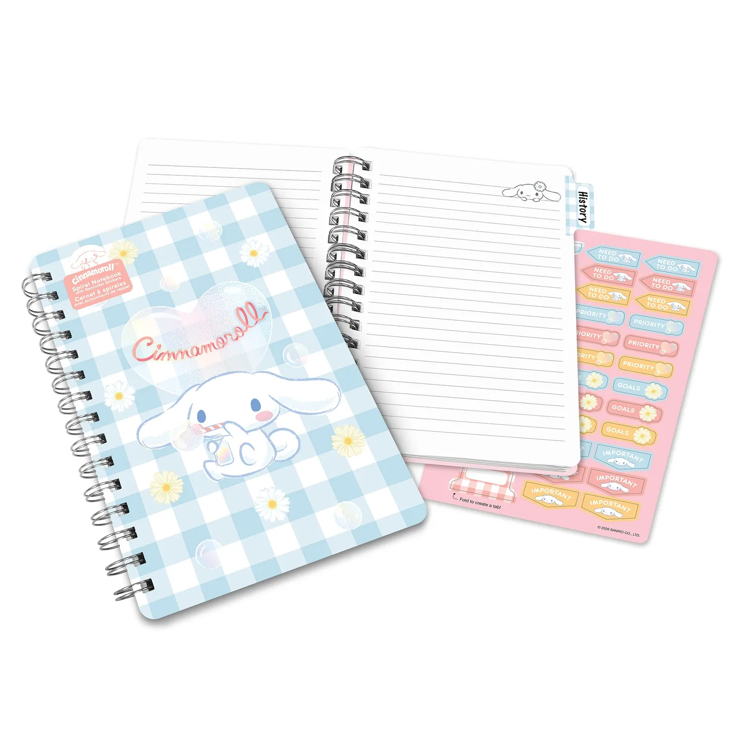 Studio Oh! Cinnamoroll Sweet Daisies Agatha notatbok med klistremerker