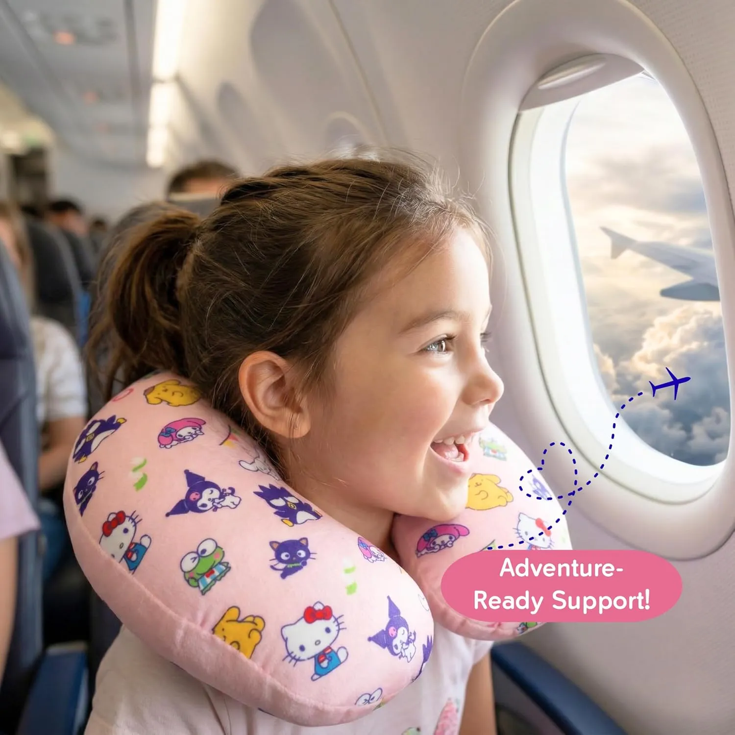 Hello Kitty Travel Neck Pillow reisepute flerfarget lett
