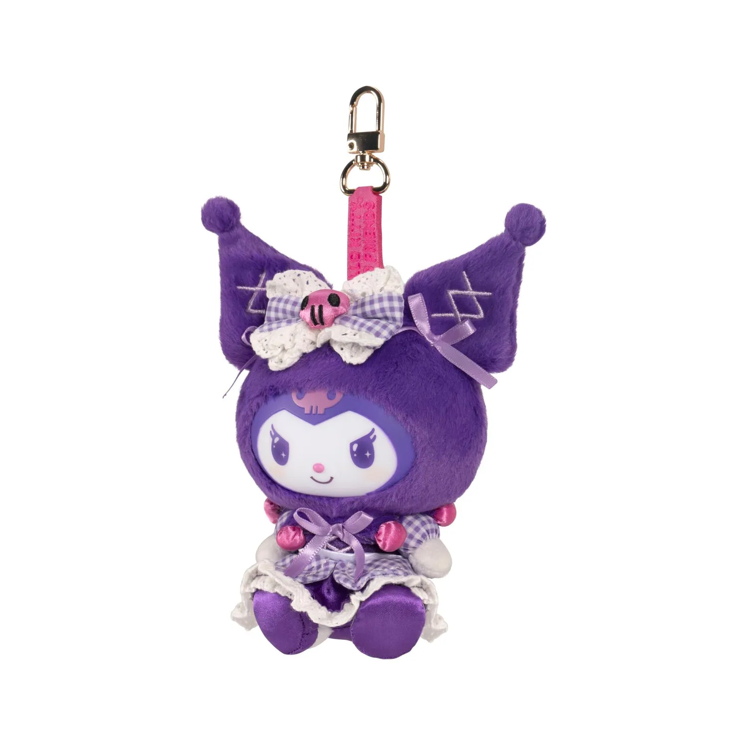Hello Kitty Kuromi Vinyl Clip Plush Mascot Keychain Lolita Bestie