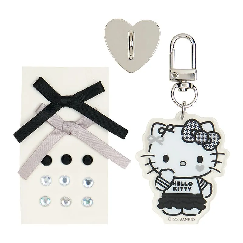Hello Kitty Silver Houndstooth Series Smartphone Charm Set sølv