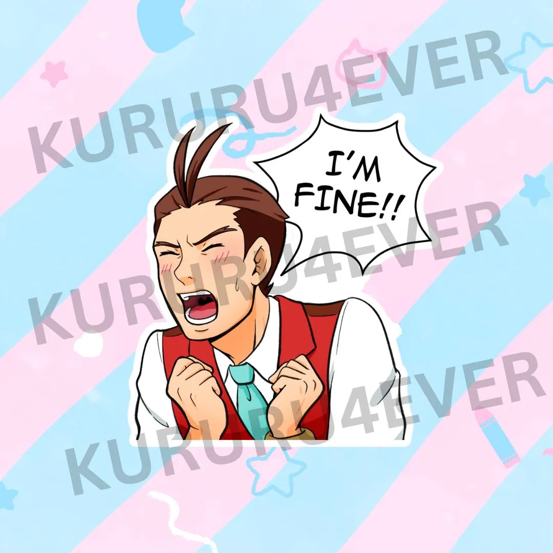 Kururu4ever Ace Attorney Phoenix Wright & Apollo Justice-klistremerke – Apollo, vinyl