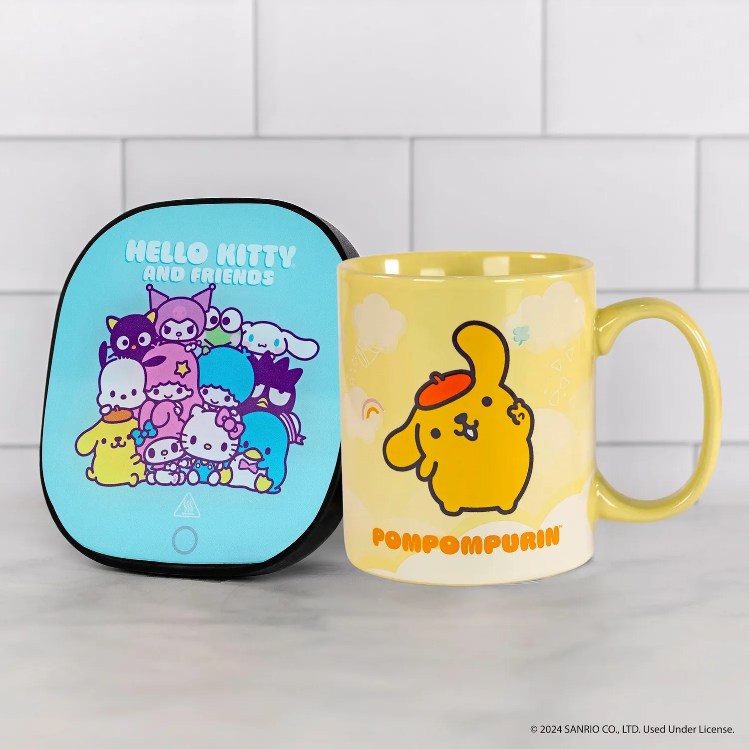 Hello Kitty Pompompurin krus og koppvarmer-sett 55 °C