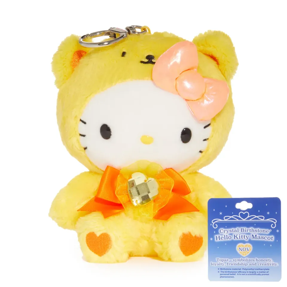 Hello Kitty Birthstone November Topaz Mascot Keychain nøkkelring topas
