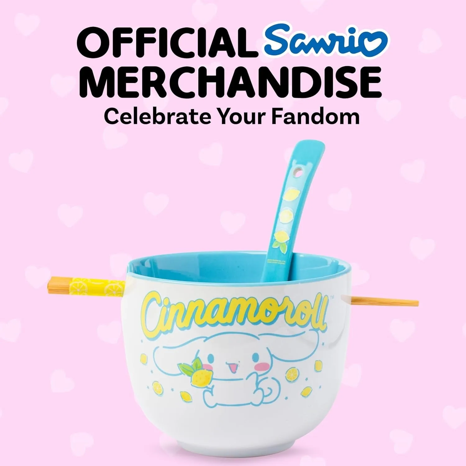 Cinnamoroll keramisk ramenbolle med spisepinner og skje sitron