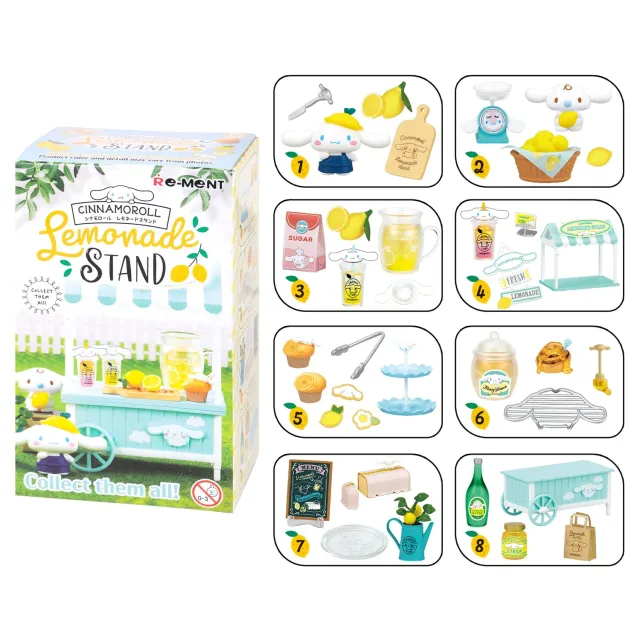 Hello Kitty Re-Ment Cinnamoroll's Lemonade Stand minifigurer blindboks 1 tilfeldig sett