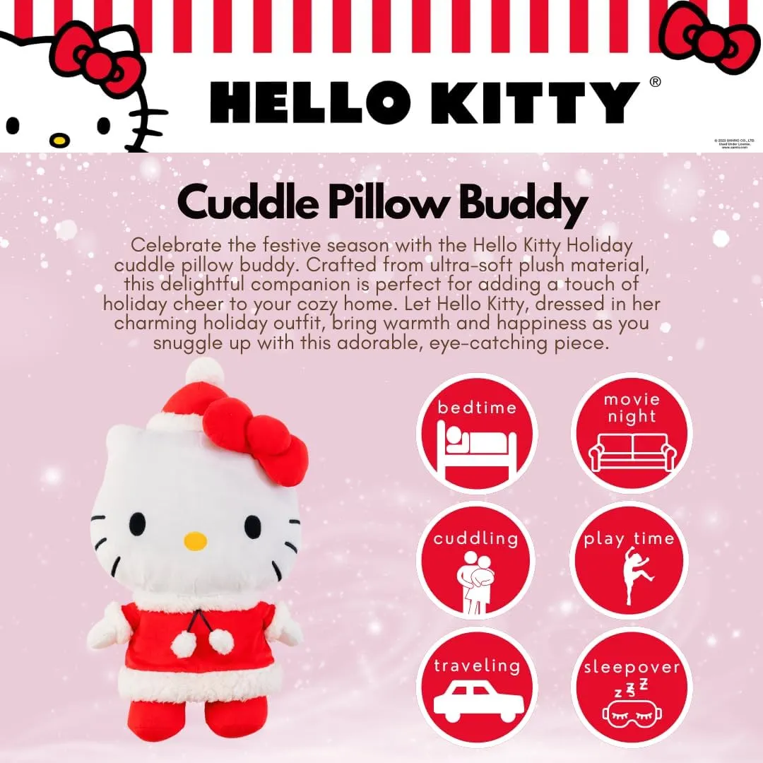 Hello Kitty Holiday Plush Cuddle Pillow Buddy julepute 20 tommer
