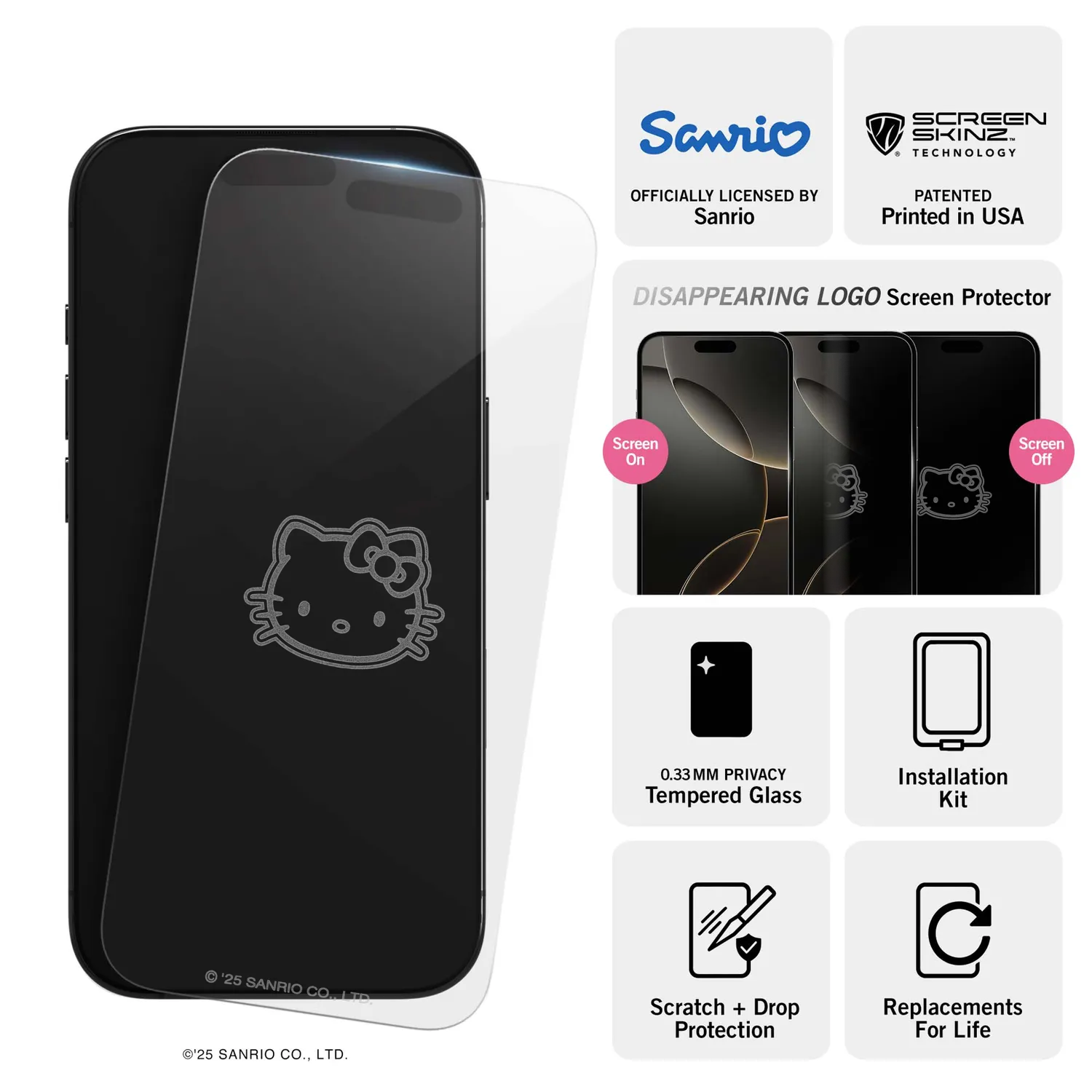 Hello Kitty x Screen Skinz Classic Clear Screen Protector skjermbeskytter iPhone