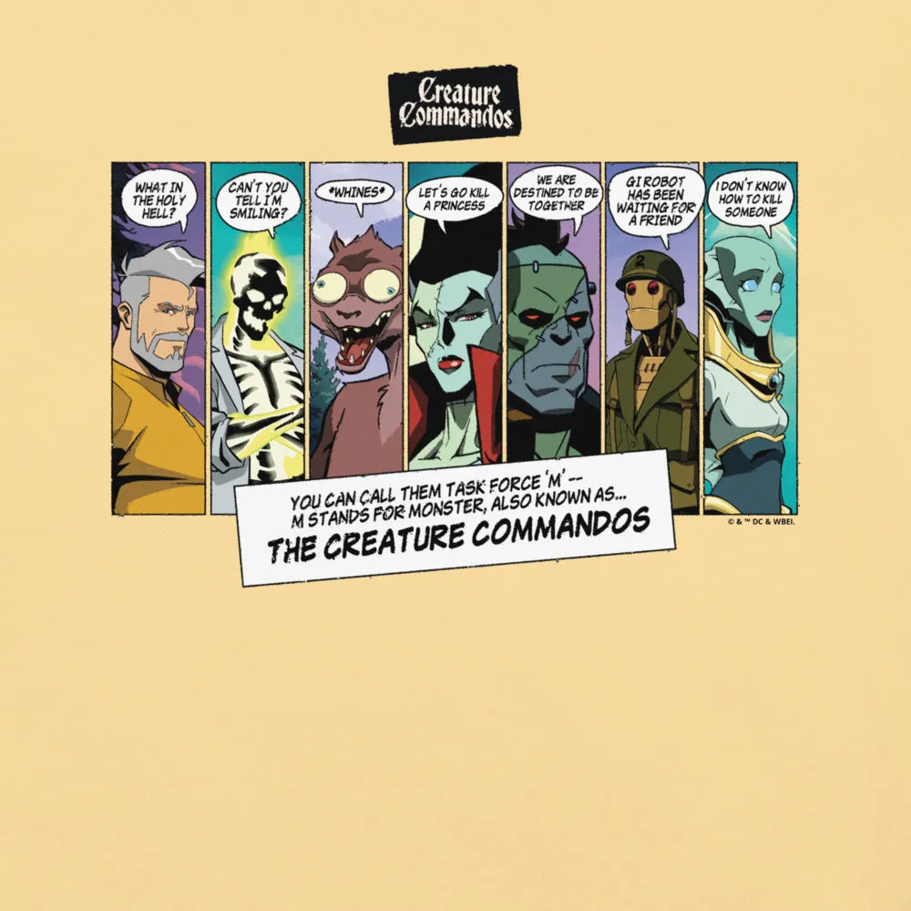 Creature Commandos Panels Comfort Colors T-skjorte svart