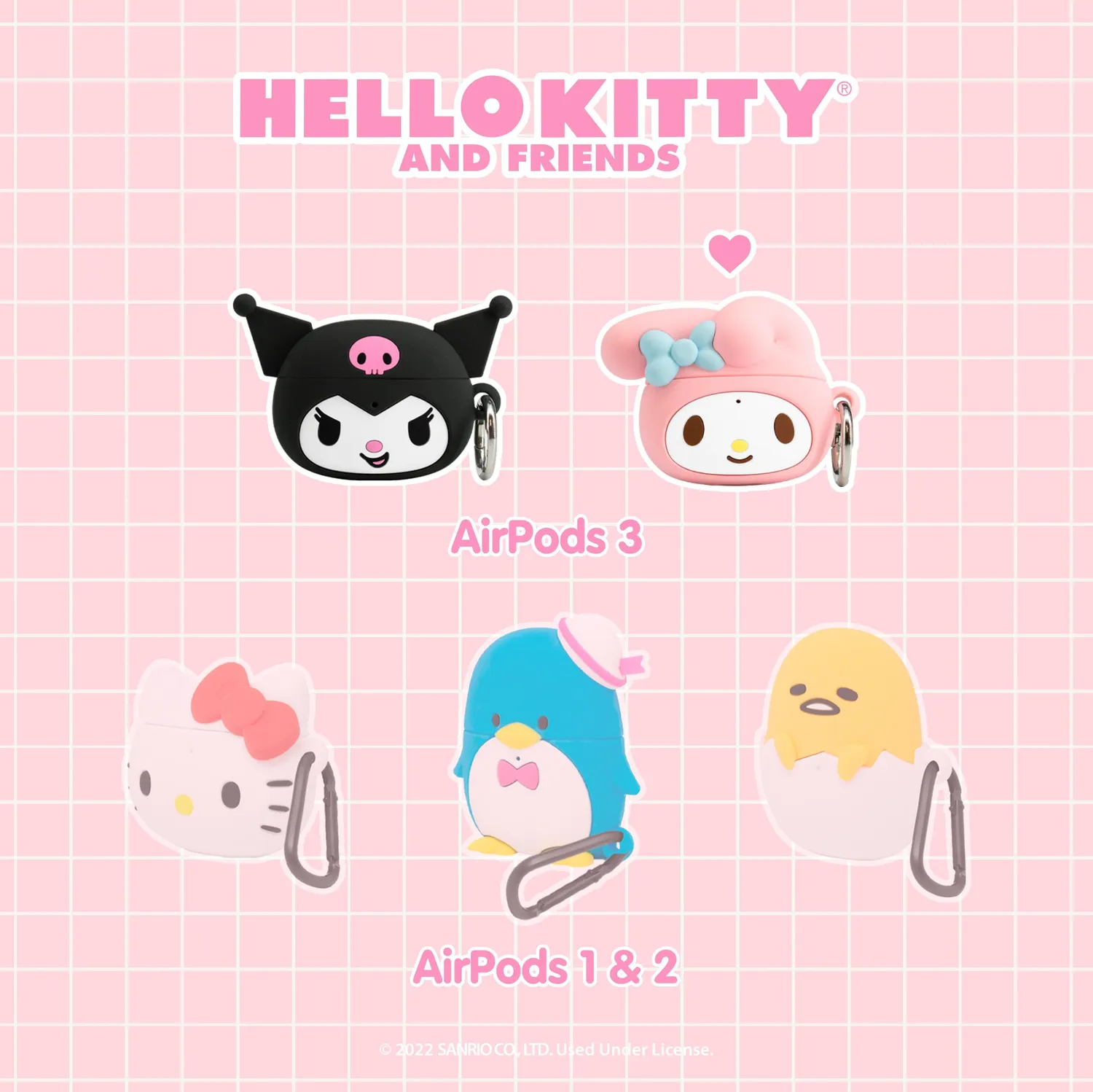 Hello Kitty My Melody AirPods-etui 3. gen lilla figur