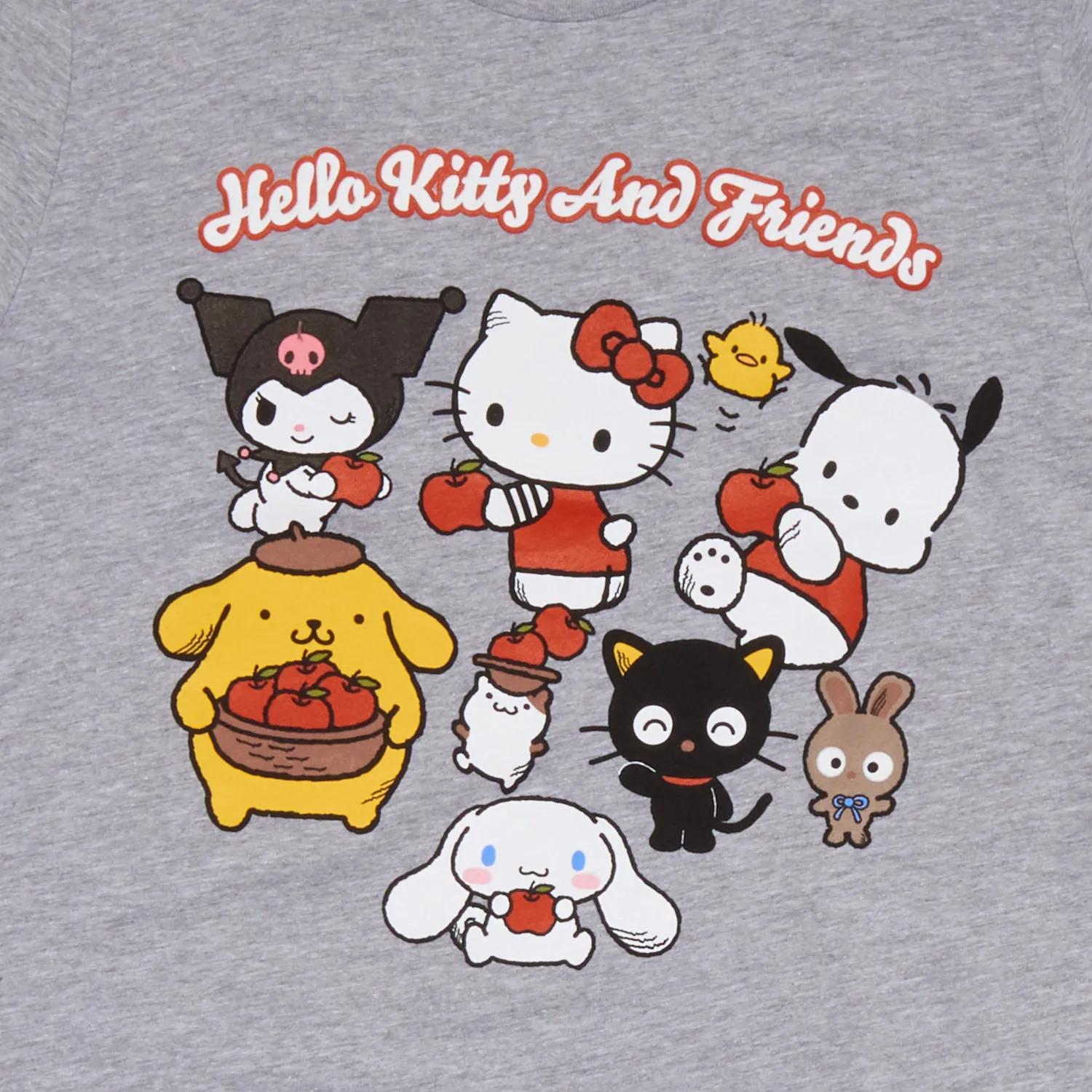 Hello Kitty and Friends Adult Thankful Apples t-skjorte Heather