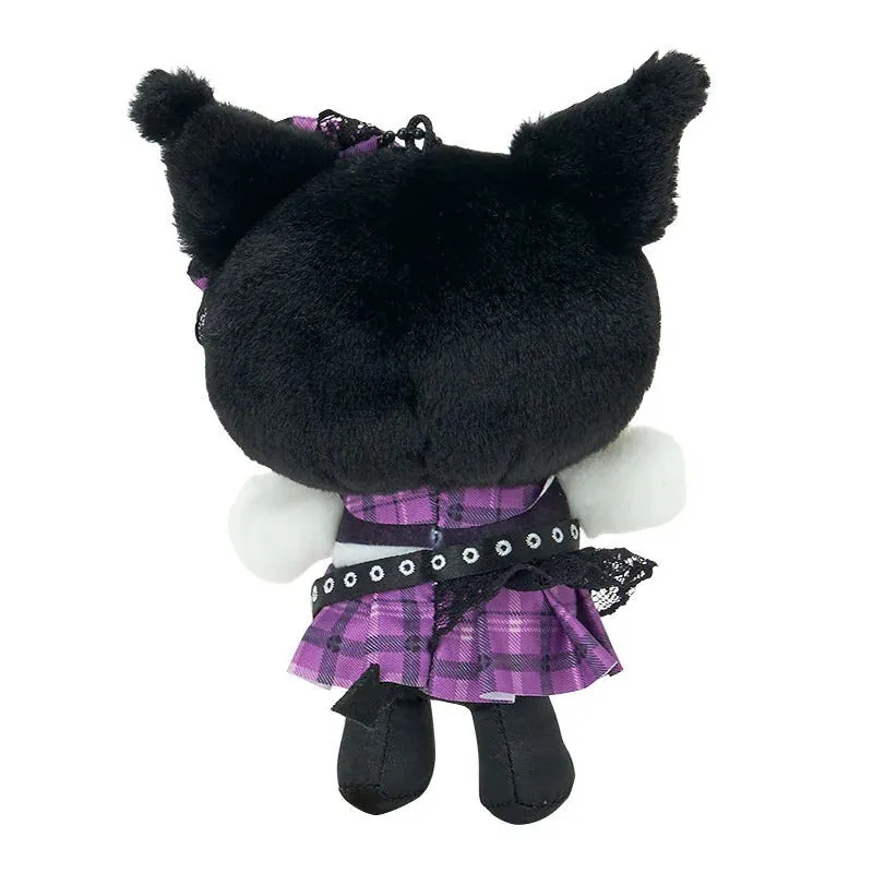 Hello Kitty Rock ’n’ Check Kuromi Plush Mascot Keychain nøkkelring