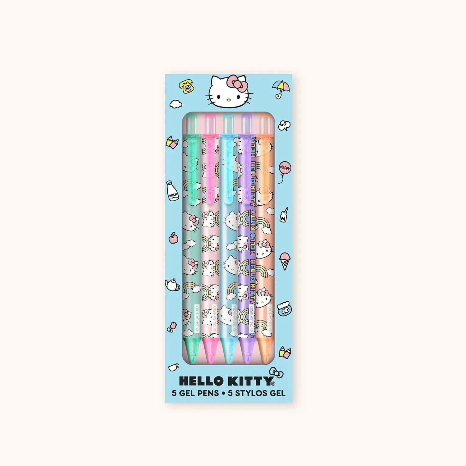 Hello Kitty x Studio Oh! gelpenner 5-pakning 0,7 mm