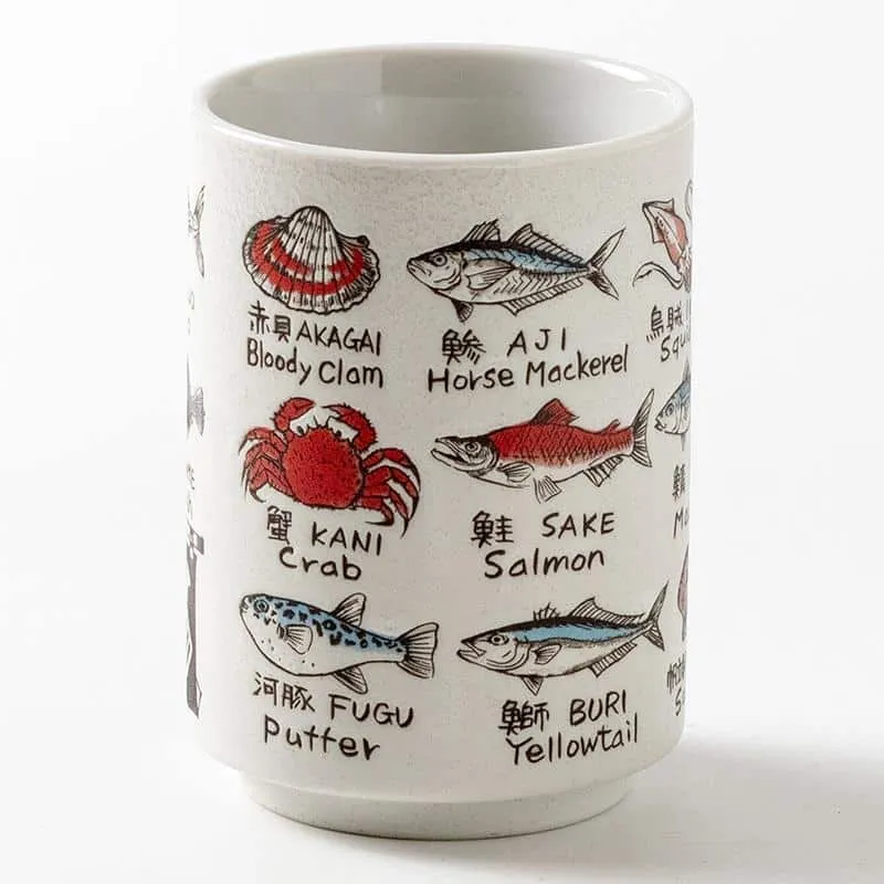 Neo Tokyo Japanese Porcelain Teacup Fish & Sushi 260 ml porselen