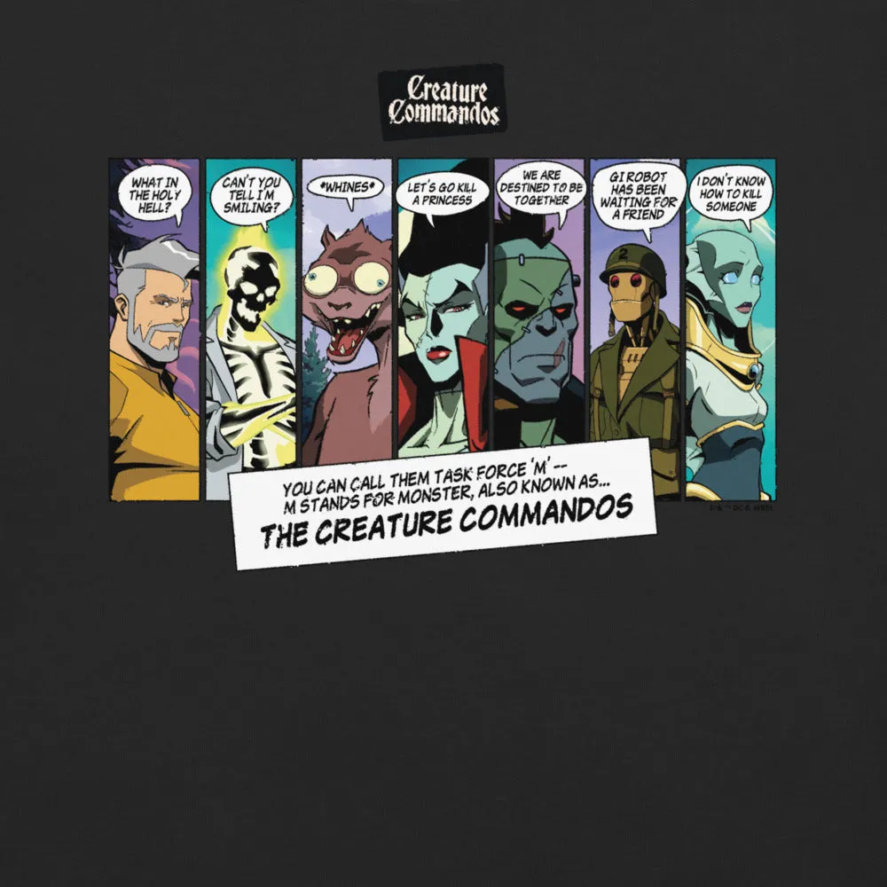 Creature Commandos Panels Comfort Colors T-skjorte svart