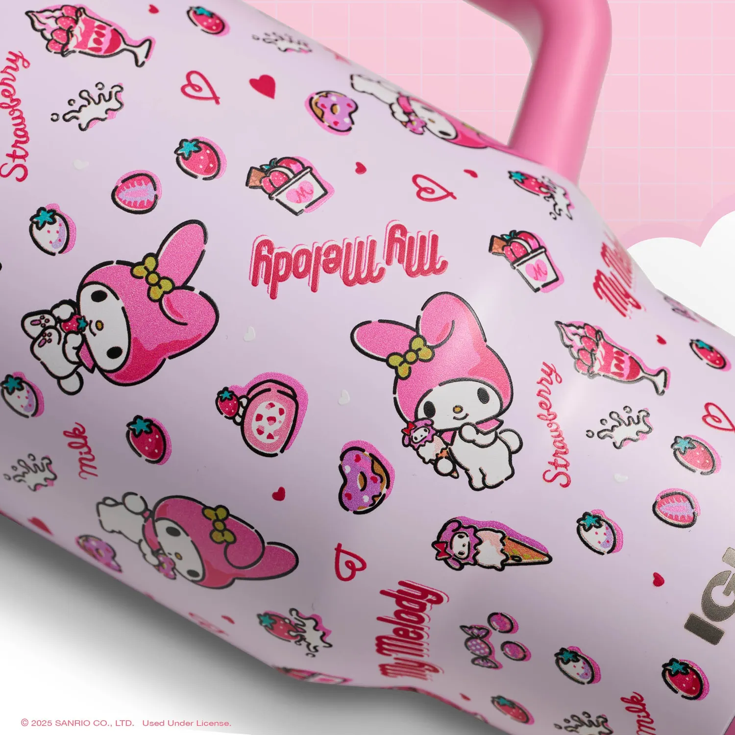 Hello Kitty My Melody x Igloo 50th Anniversary reisekopp 32 oz rosa lekkasjesikkert lokk
