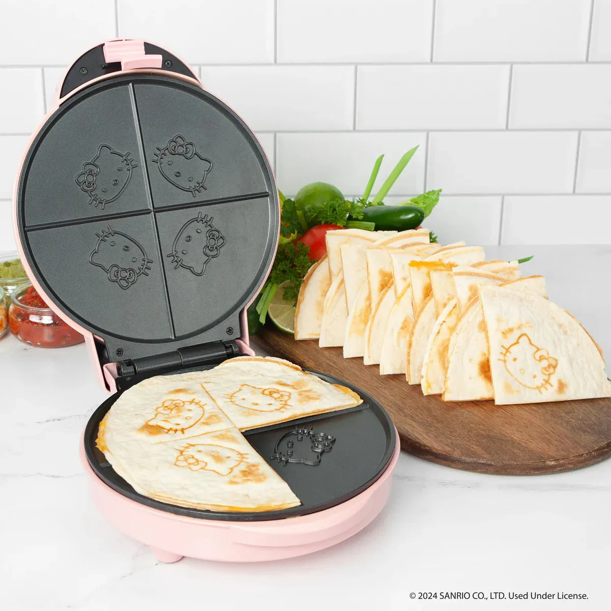 Hello Kitty Quesadilla Maker elektrisk quesadillajern 120 V non-stick