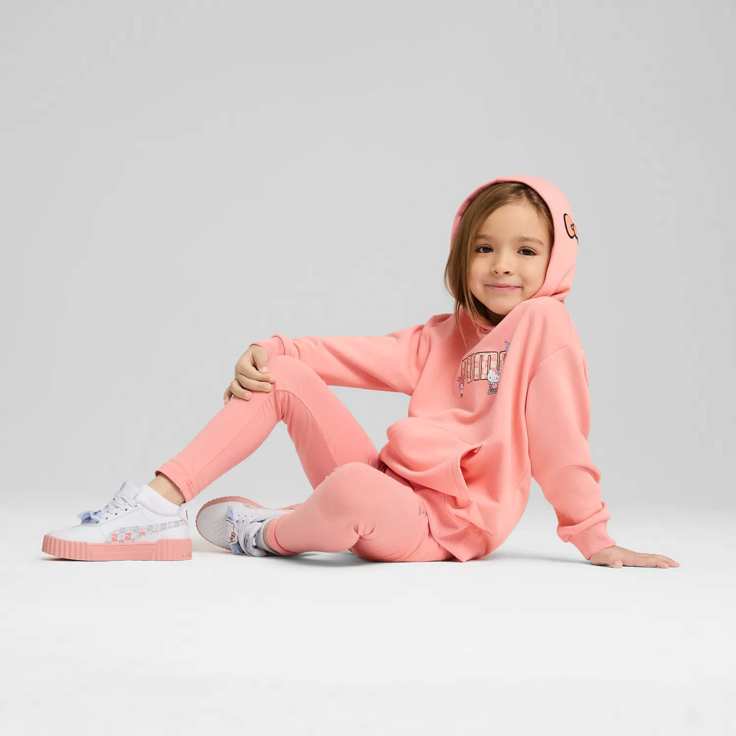 Hello Kitty x PUMA Kids Relaxed Hoodie hettegenser Pink Fruit