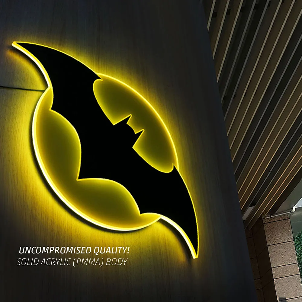 Batman LED Logo Brandlite vegglampe dimbar
