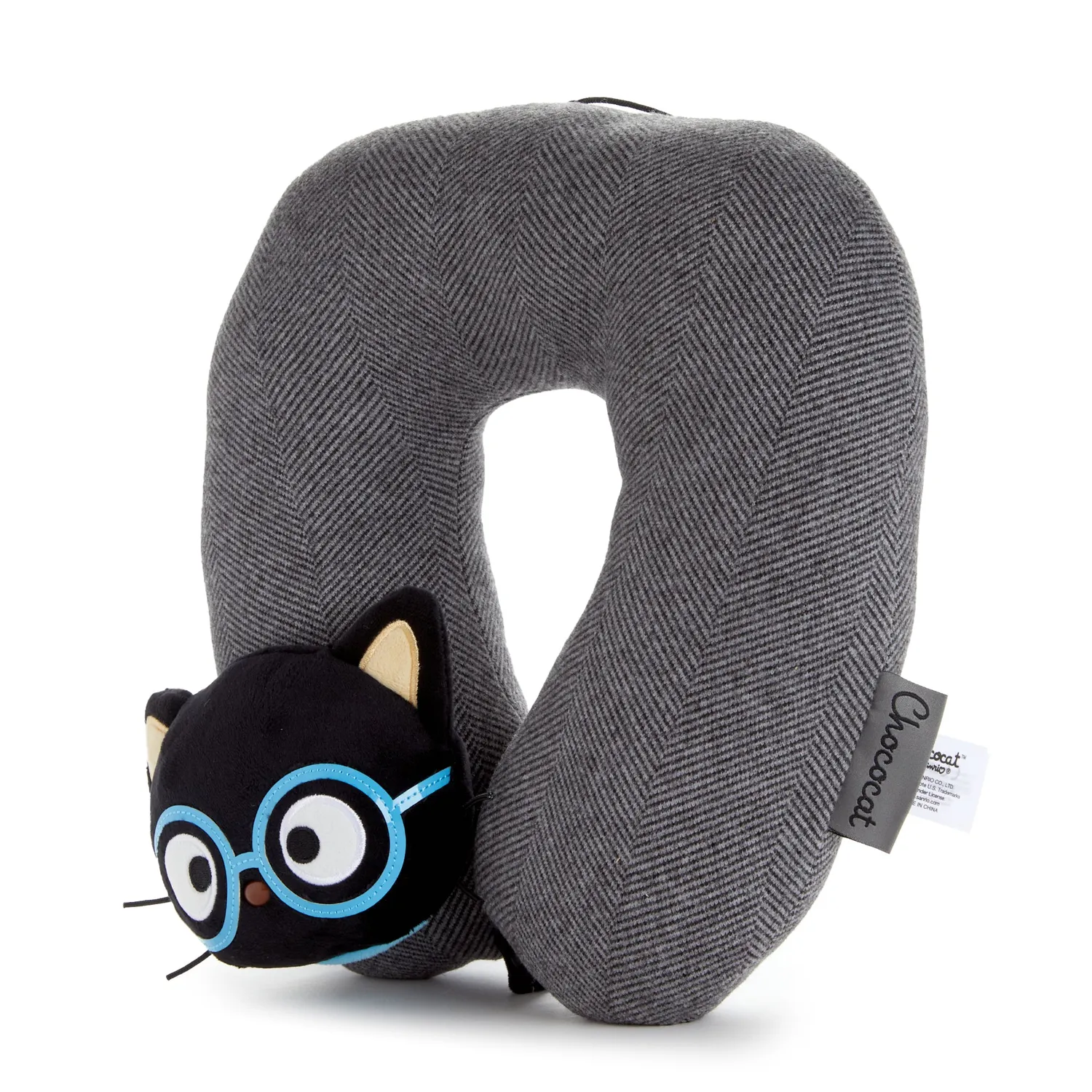 Chococat Glasses Series nakkepute til reise med tweedmønster