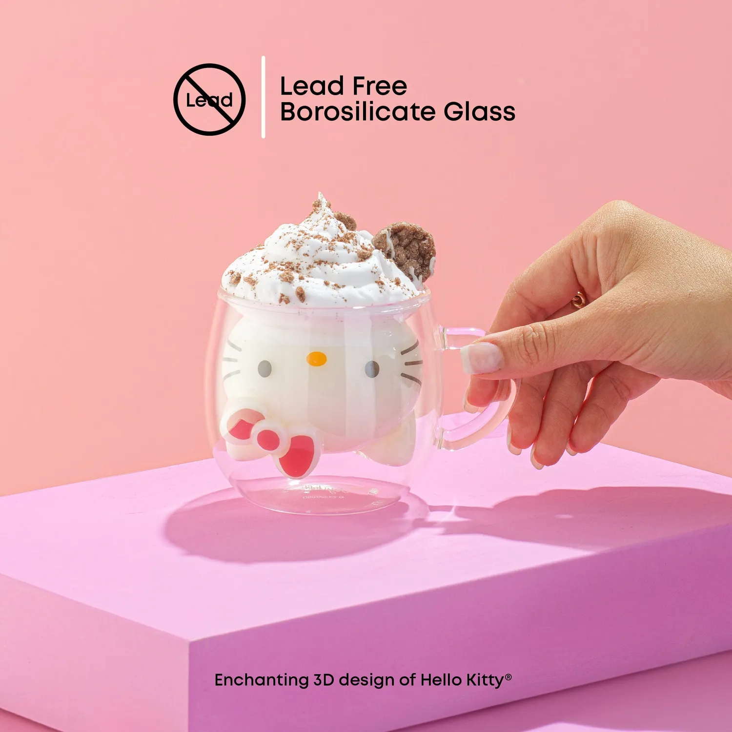 Hello Kitty JoyJolt 3D Double Wall Espresso Glass espressoglass