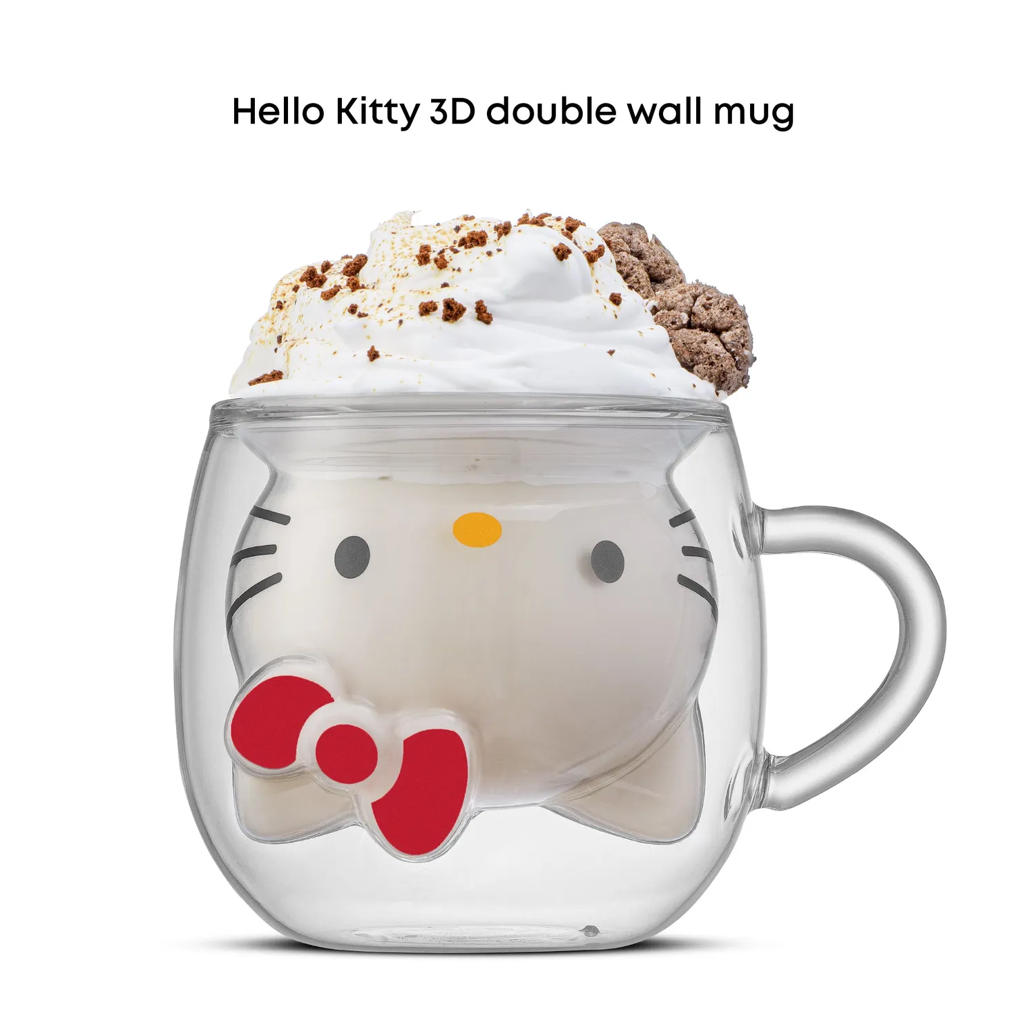Hello Kitty 3D Double Wall Coffee Mug glasskrus 13,5 oz