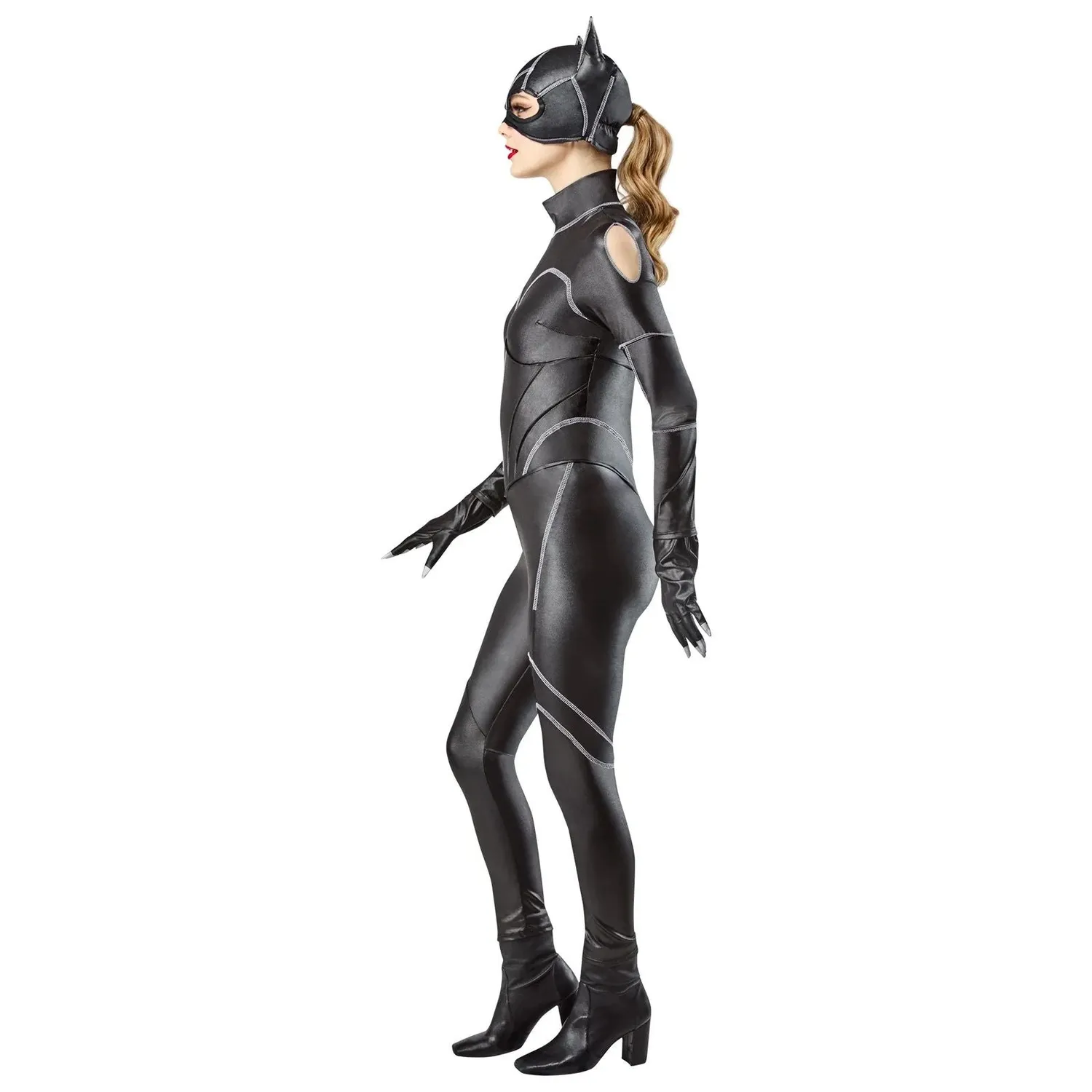 Batman BATMAN RETURNS Catwoman-kostyme jumpsuit med maske og hansker