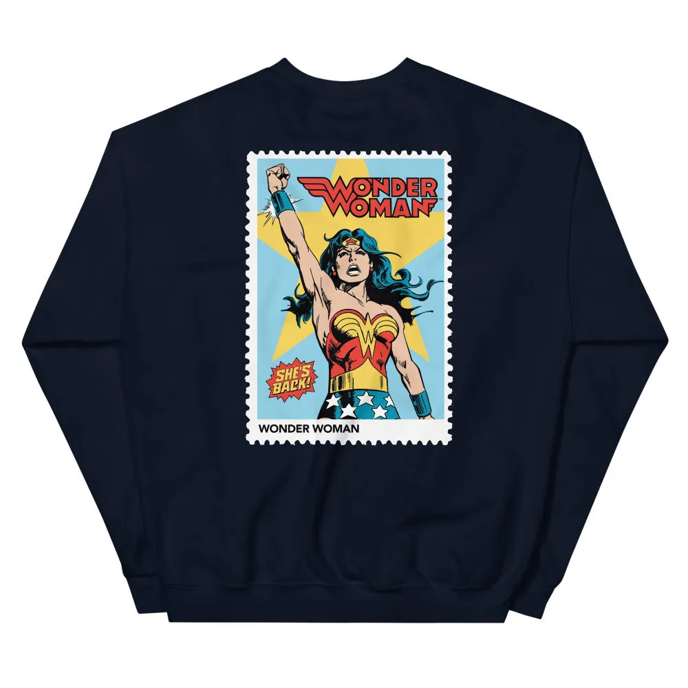Batman Wonder Woman She's Back collegegenser svart brodert