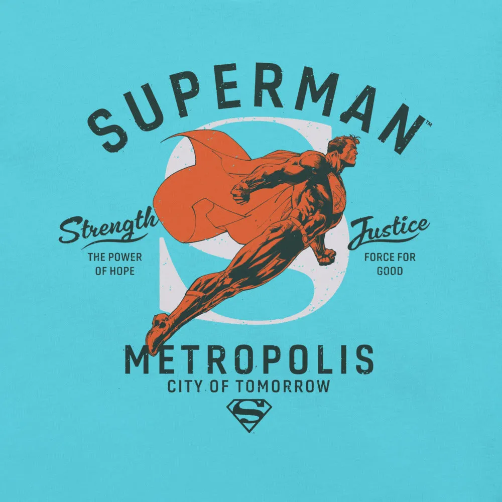 Batman SUPERMAN Metropolis City of Tomorrow T-skjorte Vintage White