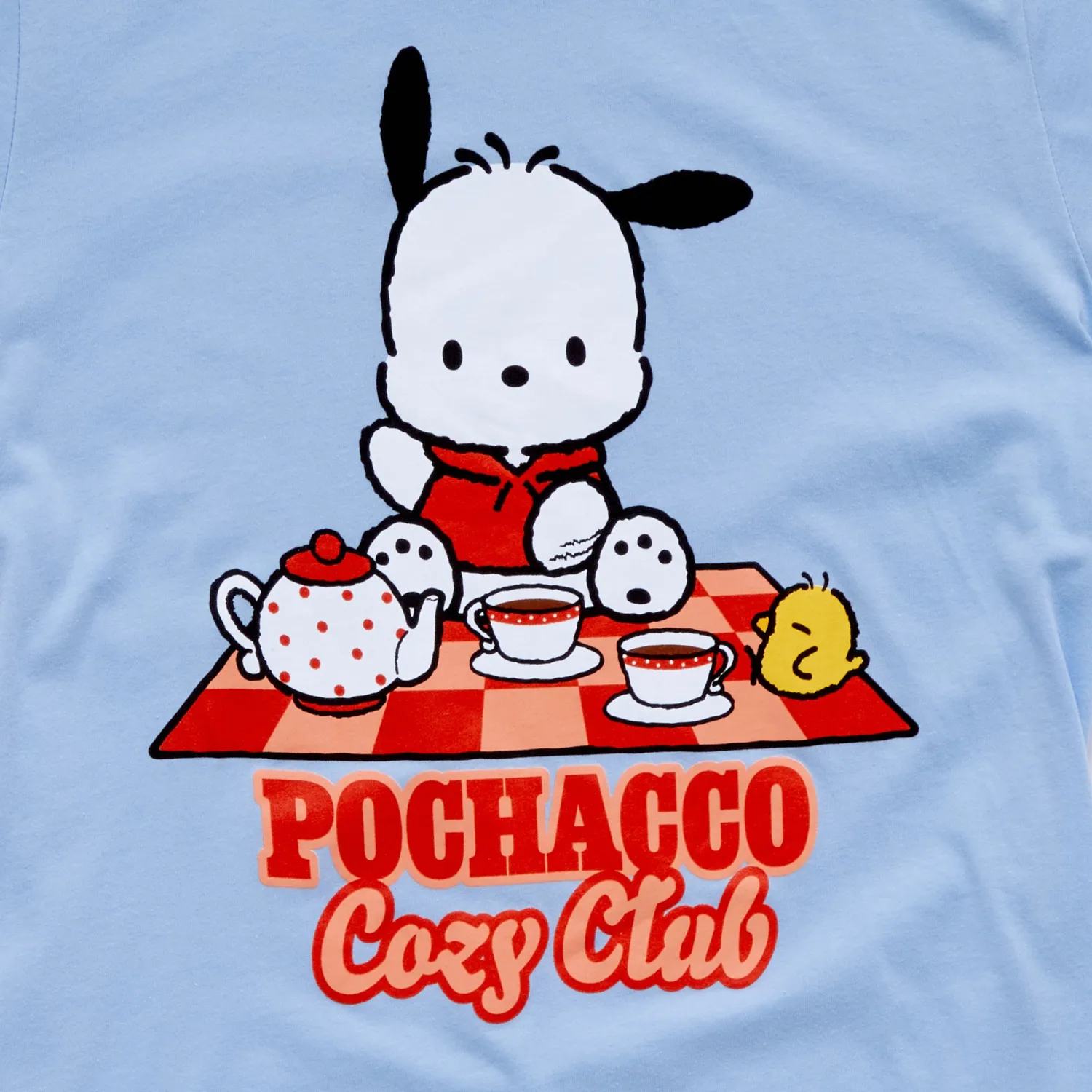 Hello Kitty Cozy Club Pochacco Adult Cozy Club Tee T-skjorte lyseblå