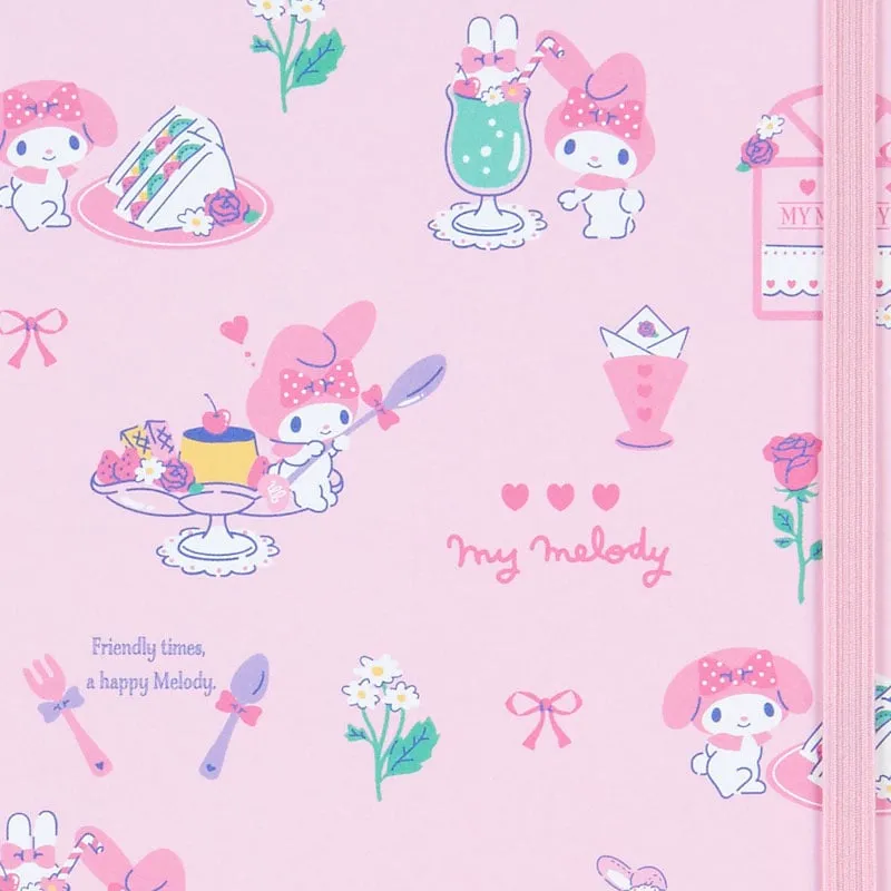 Hello Kitty My Melody Lined Notebook notatbok med strikk 60 ark