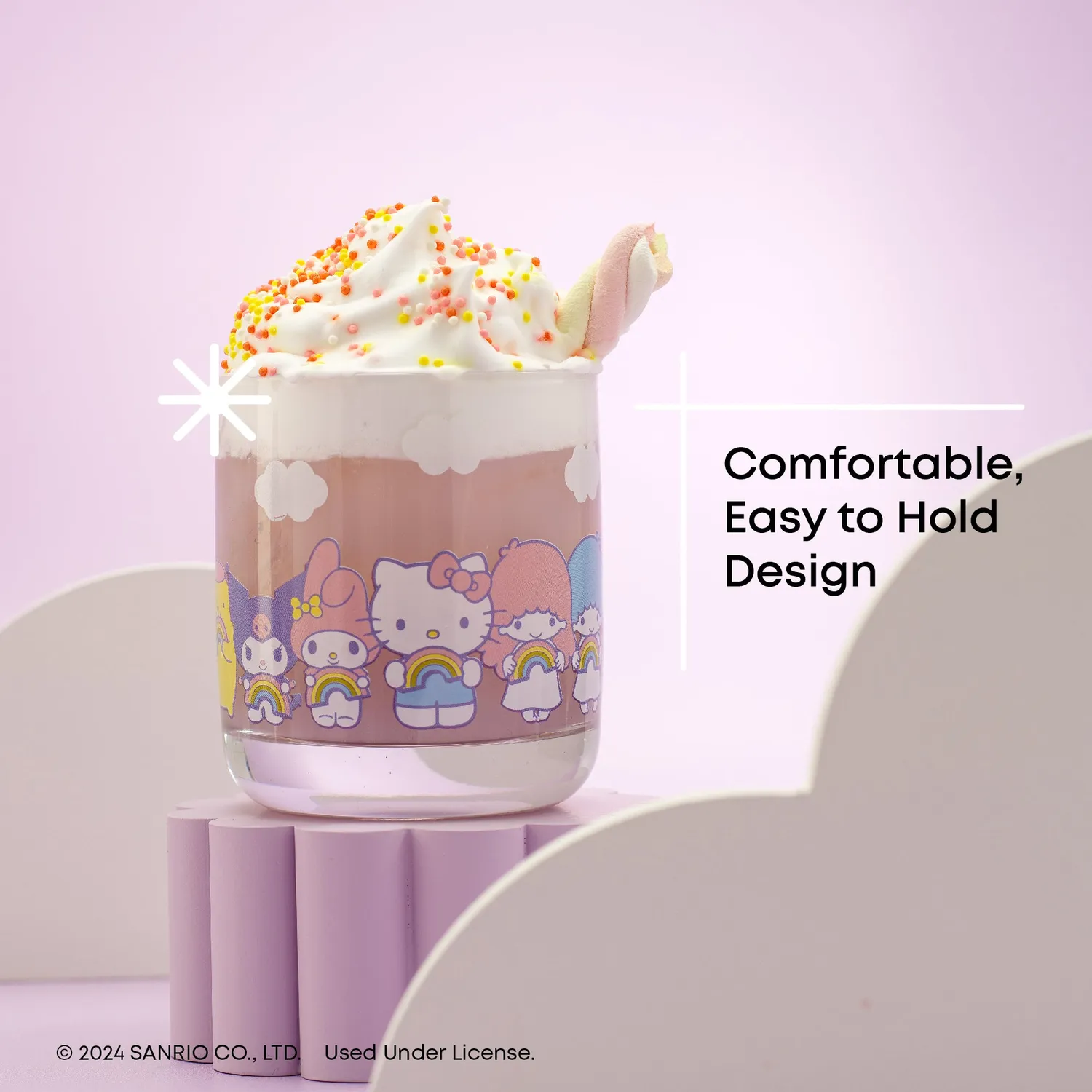 Hello Kitty and Friends Rainbow drikkeglass 4 stk blyfritt glass