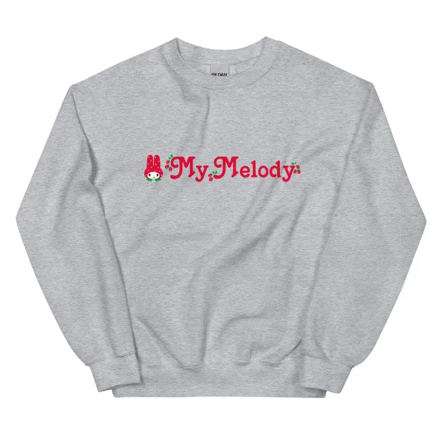 Hello Kitty My Melody Strawberry Logo Classic Crewneck collegegenser svart
