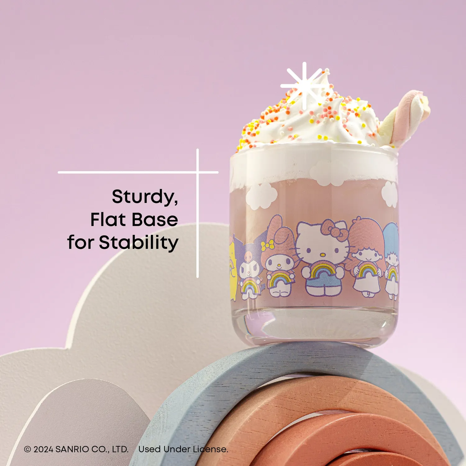 Hello Kitty and Friends Rainbow drikkeglass 4 stk blyfritt glass
