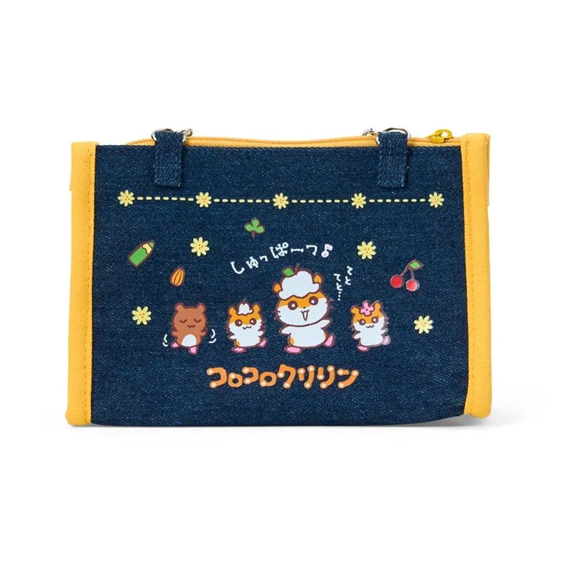 Hello Kitty Heisei Heart Series Corocorokuririn Mini Zipper Denim Pouch