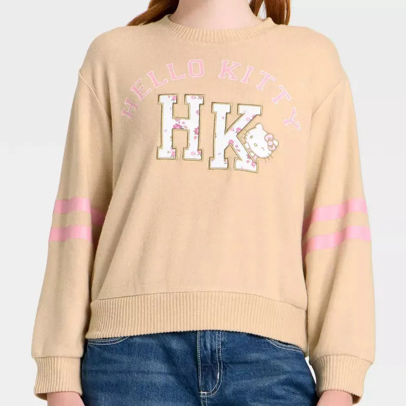 Hello Kitty Floral Patch fleecegenser beige til jente