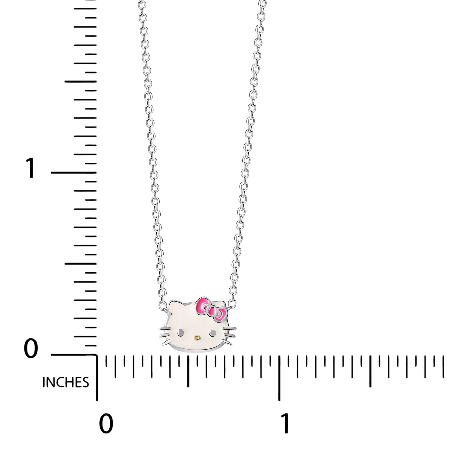 Hello Kitty Sterling Silver Enamel Necklace sølvkjede 16 tommer