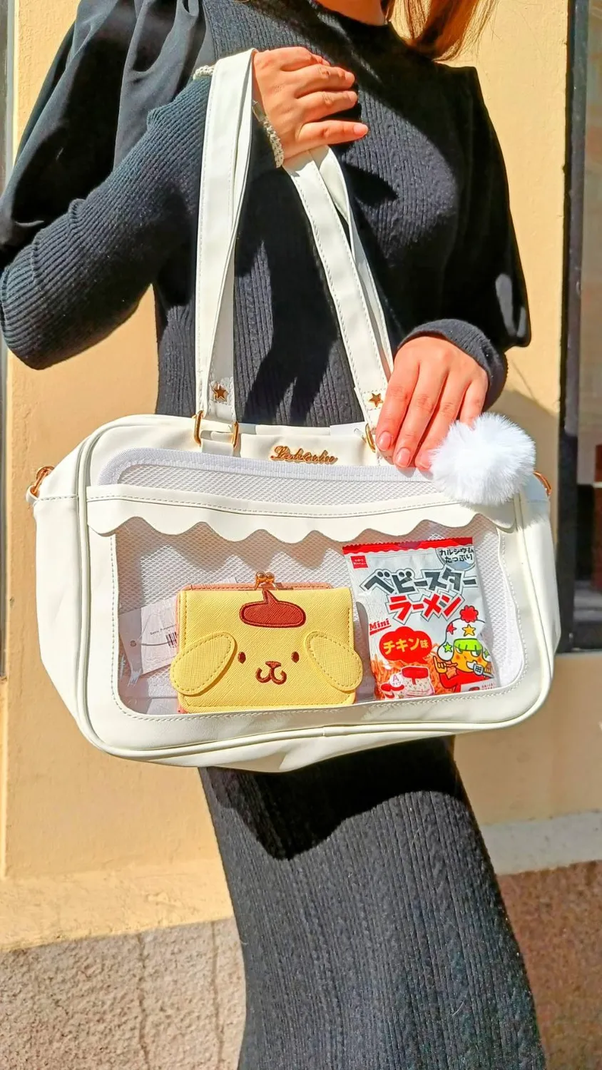 Neo Tokyo Harajuku Fashion Shoulder Itabag skulderveske pastellblå