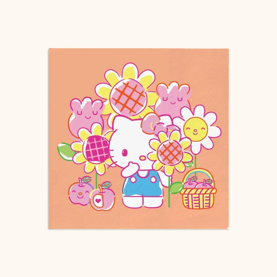 Hello Kitty x Studio Oh! Garden Doodle drikkeservietter 16-pakning folie
