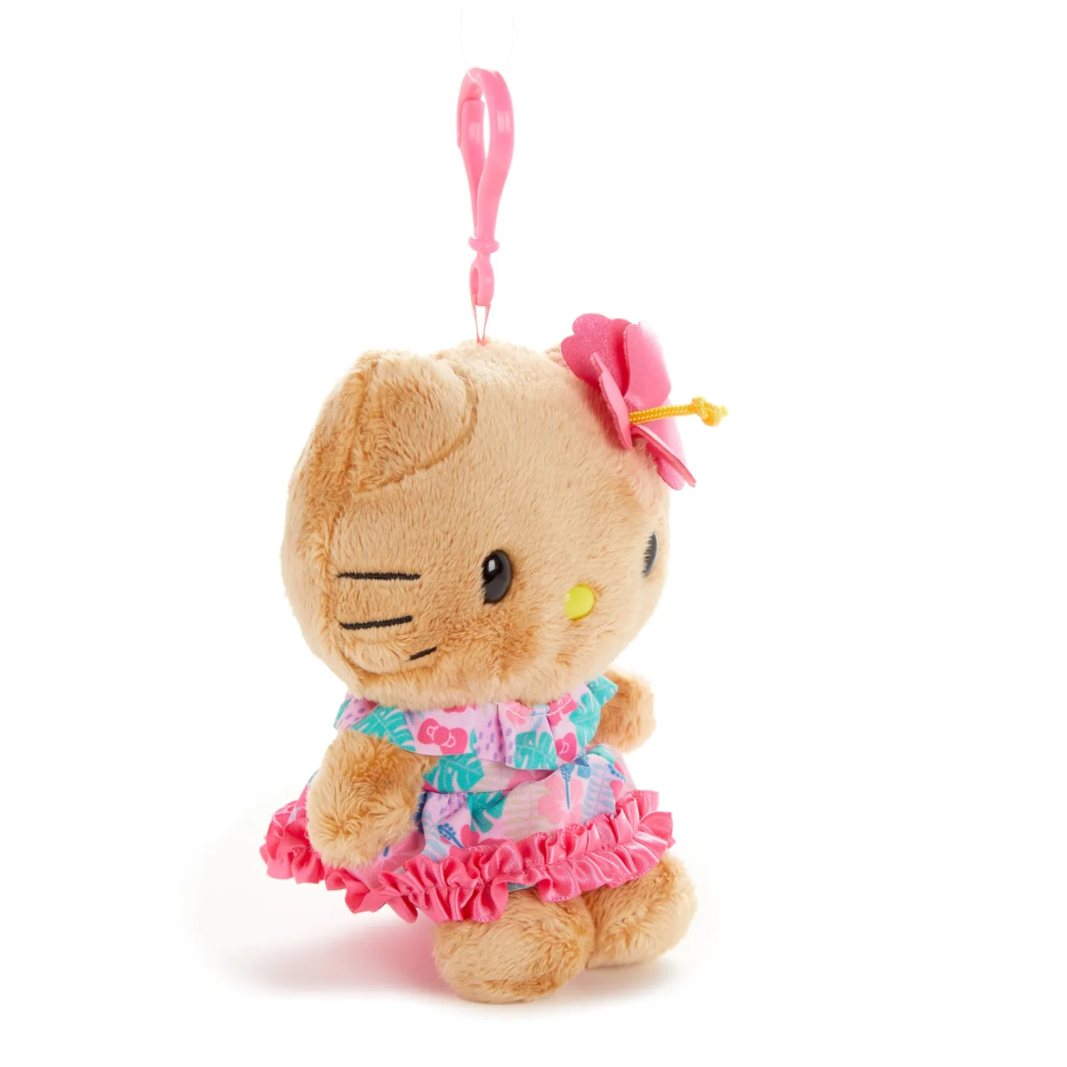 Hello Kitty Island Hibiscus Series Tan Plush Mascot Clip plysjklips
