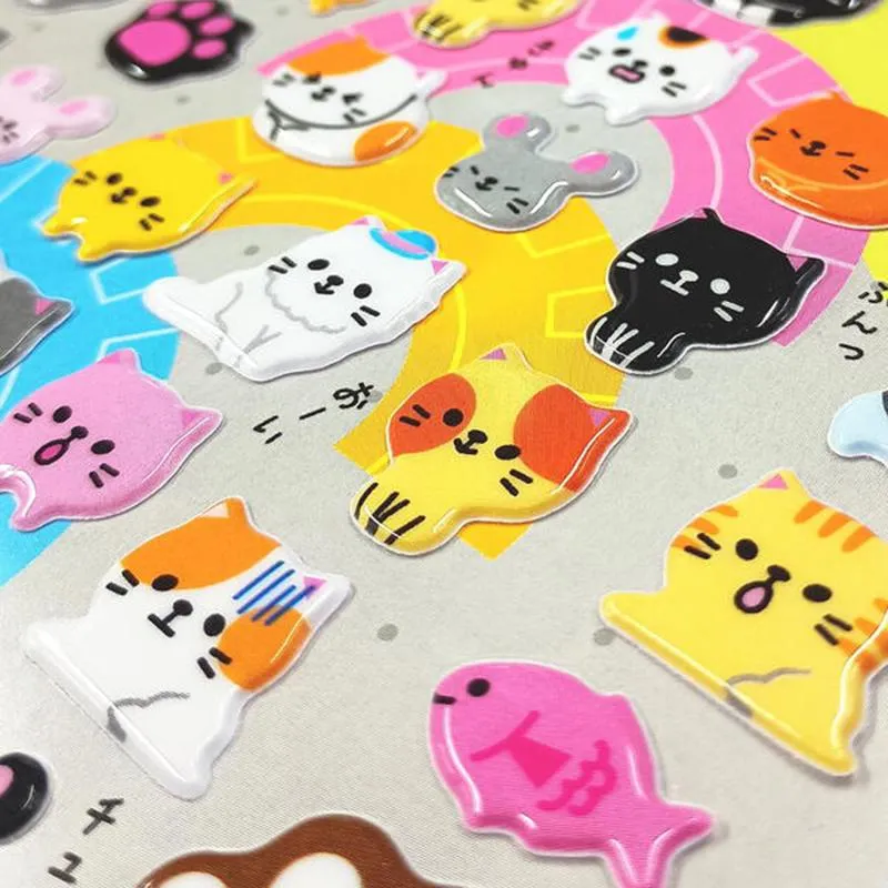 Neo Tokyo Kawaii Small 3D Sticker Sheet klistremerker tilfeldig ark