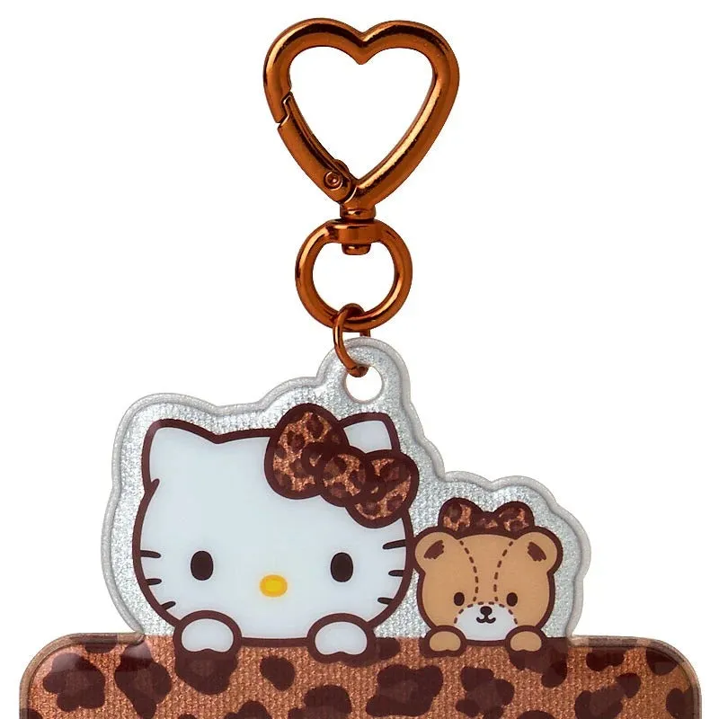 Hello Kitty Enjoy Idol Series Brown Leopard kortholder med karabinkrok