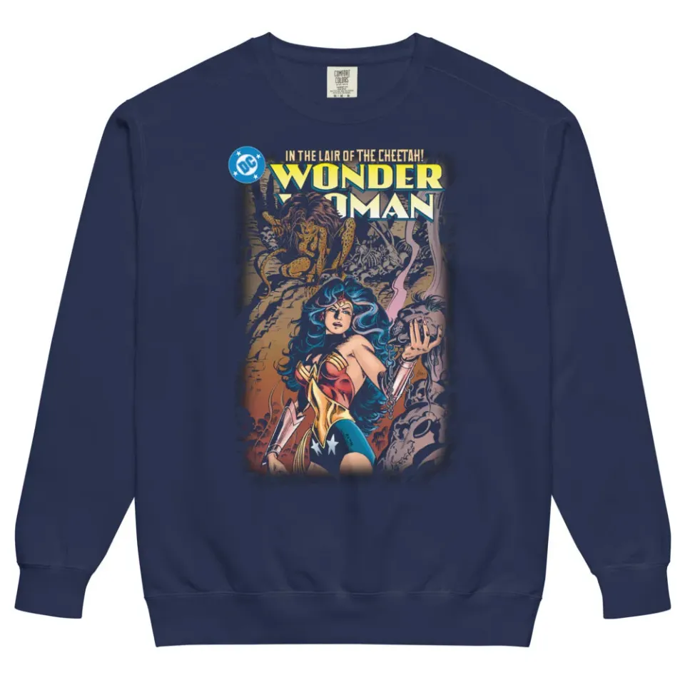 Batman Wonder Woman In the Lair of The Cheetah genser True Navy fleece