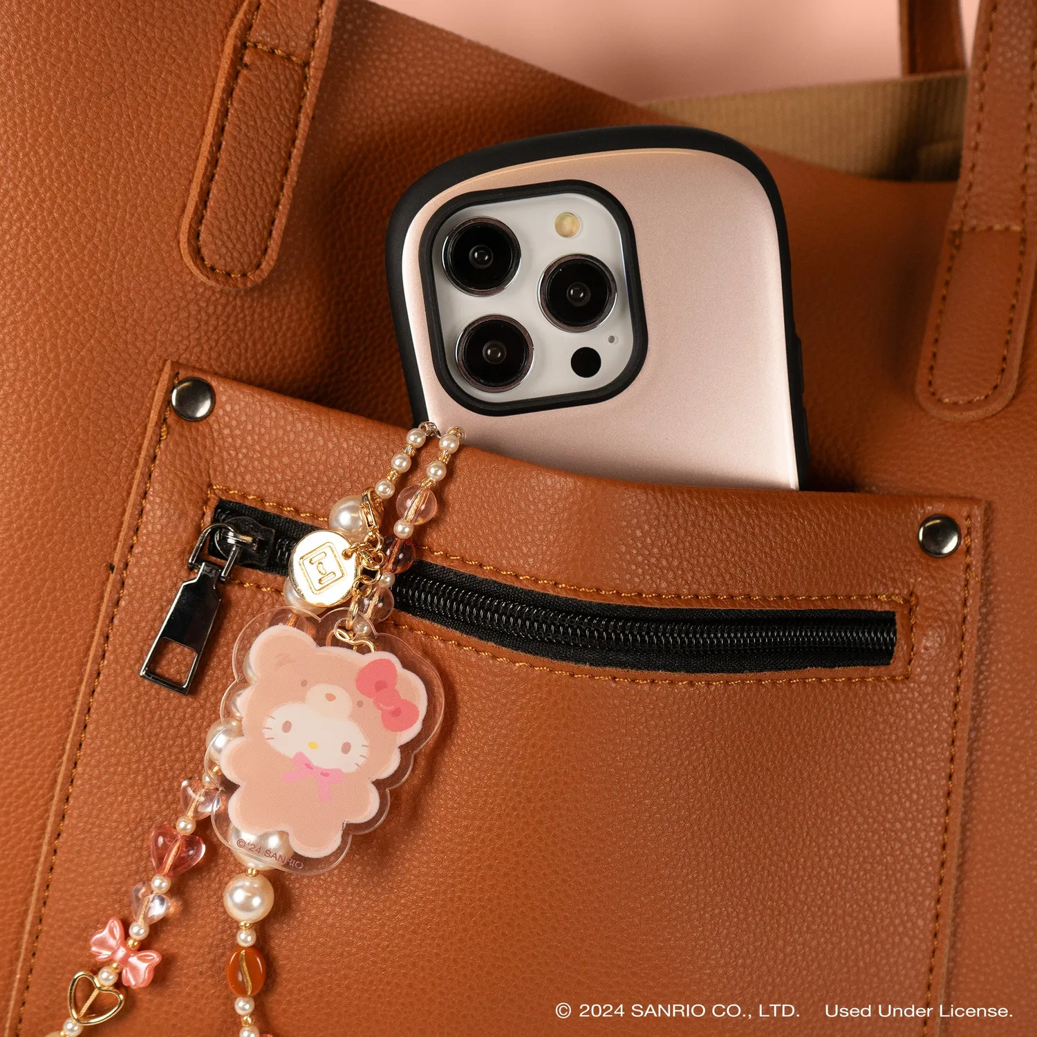 Hello Kitty Latte Bear perlerem til mobil, avtakbar charm