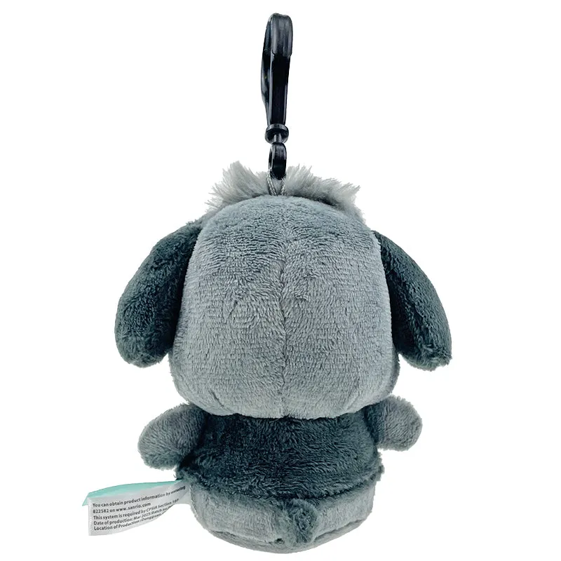 Hello Kitty Pochacco Plush Mascot Clip kosedyrklype grå 4 tommer