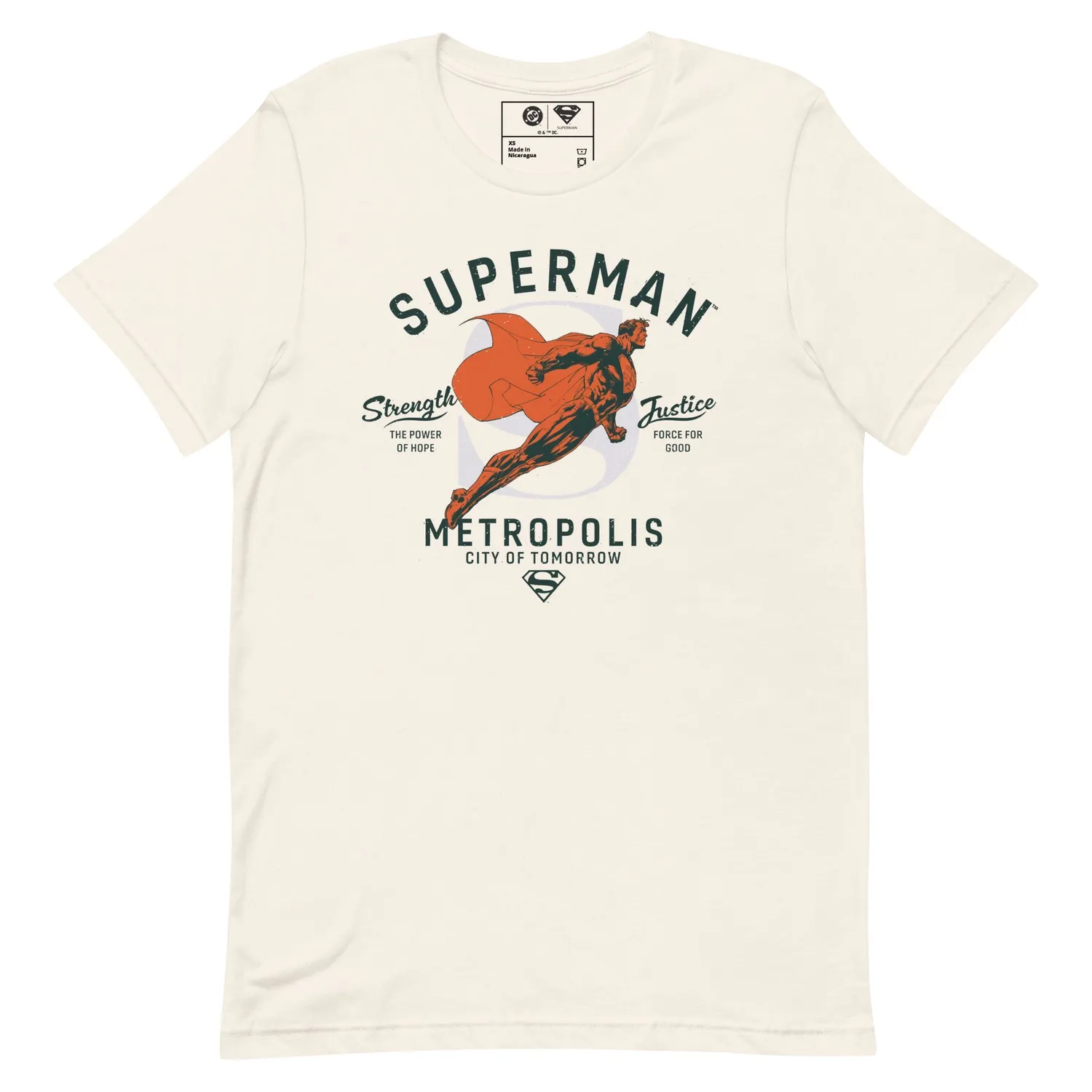 Batman SUPERMAN Metropolis City of Tomorrow T-skjorte Vintage White