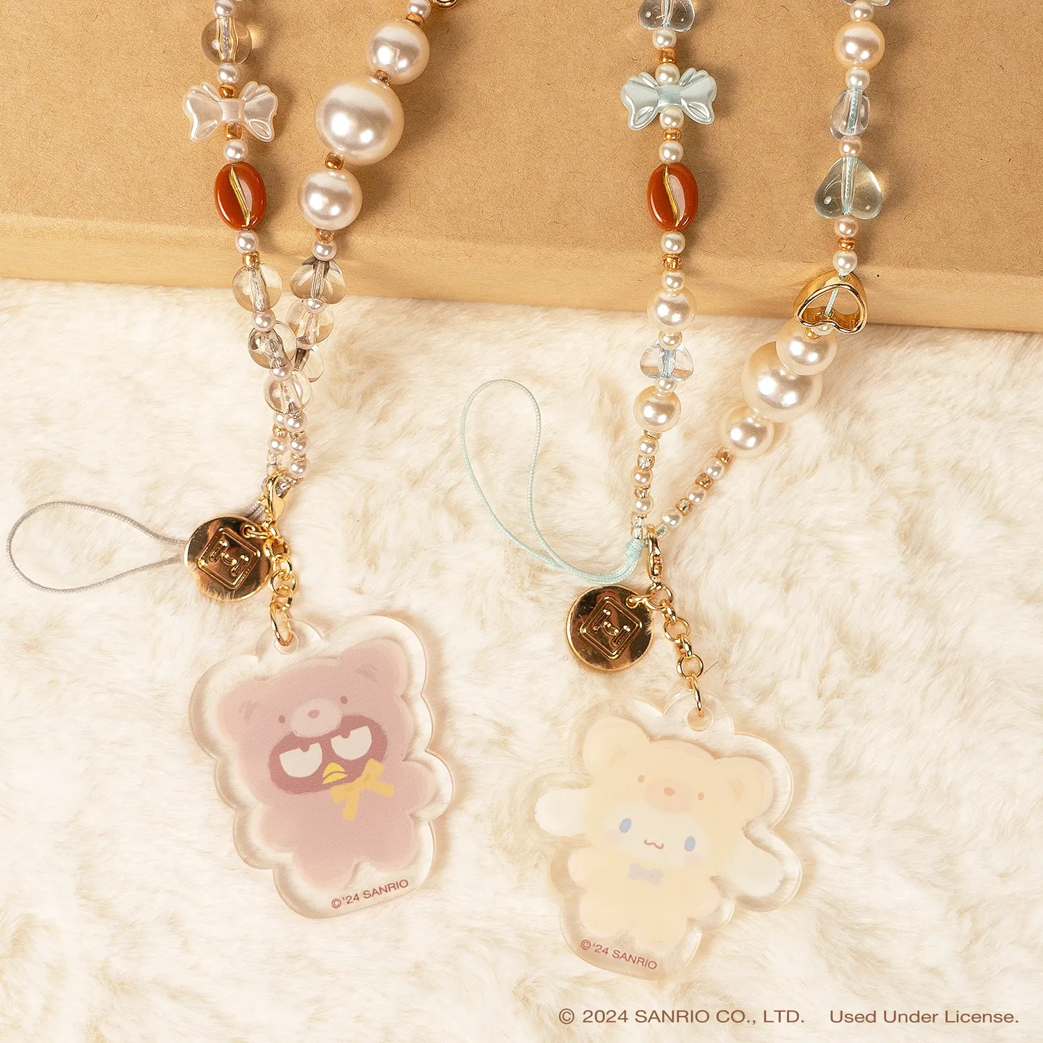 Hello Kitty Cinnamoroll Latte Bear Beaded Charm mobilstropp